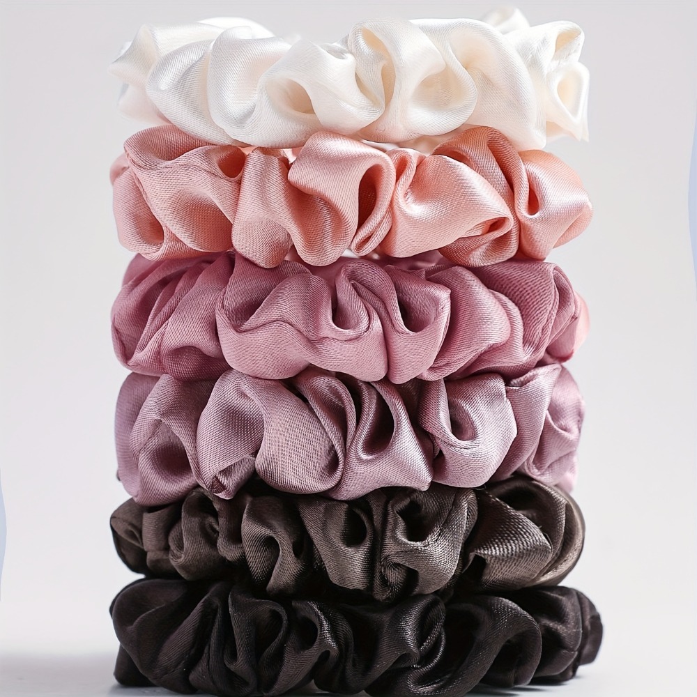 Scrunchie Satin Set - مجموعة من 6 قطع من ربطات