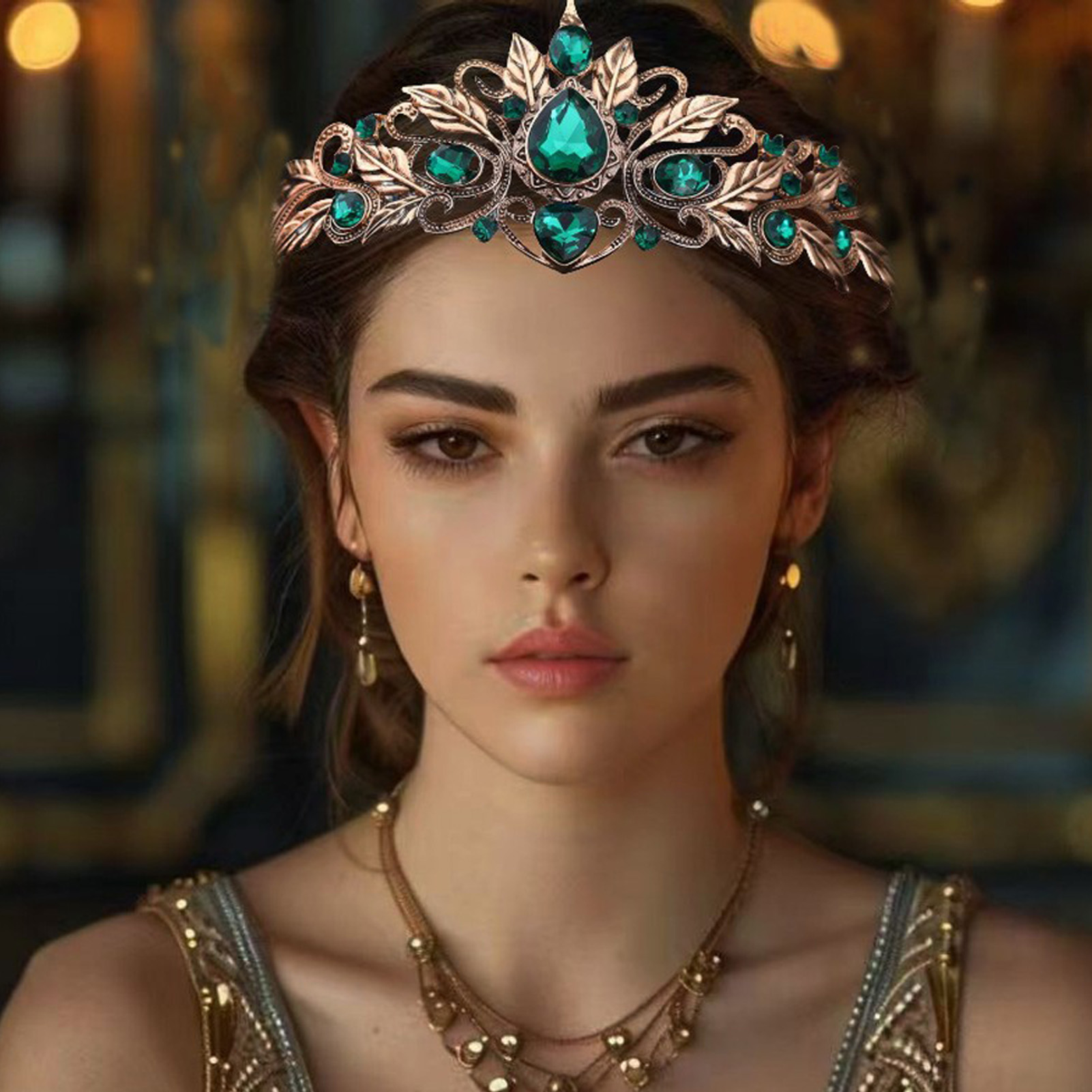 Women Accessories For Wedding - تاج شعر دائري على الطراز الباروكي