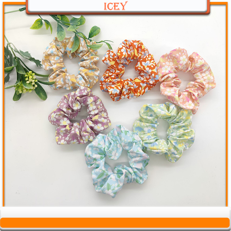 Scrunchie Satin Set - سكرونشي قماش زهري ، حلقة معوية