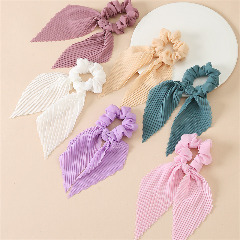 Scrunchie Satin Set - 6 قطع/مجموعة من ربطات الشعر المطوية