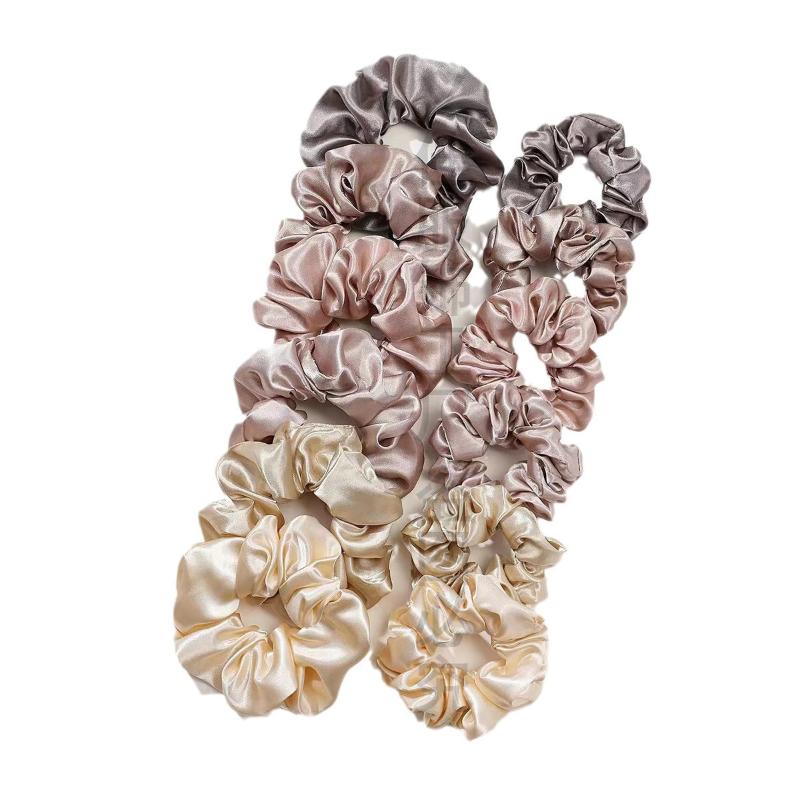 Scrunchie Satin Set - 12 قطعة من ربطات الشعر الناعمة