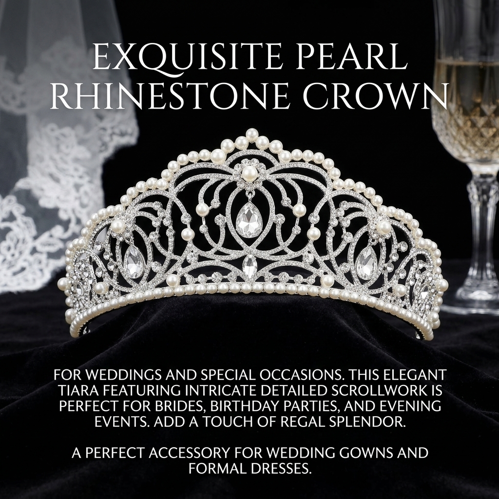 Women Accessories For Wedding - تاج مرصع بالأحجار الكريمة للعروس، إكسسوار