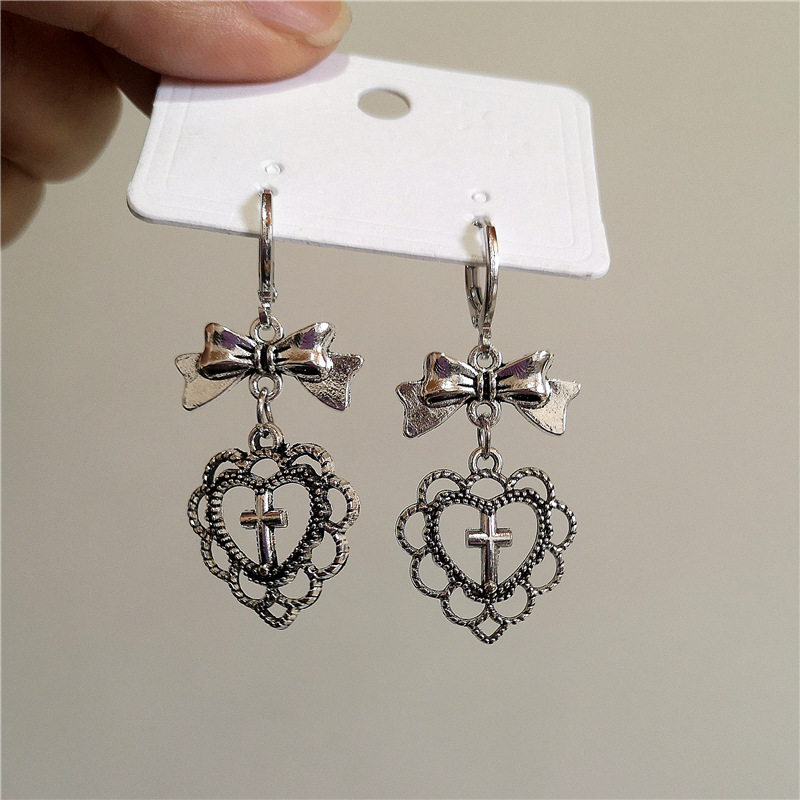 Women'S Emo Accessories - القوطية خمر الحب القلب الصليب Bowknot