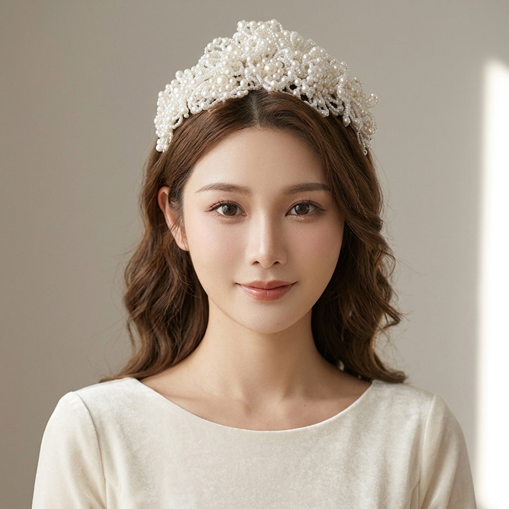 Women Accessories For Wedding - تاج من اللؤلؤ للزفاف والتصوير المباشر