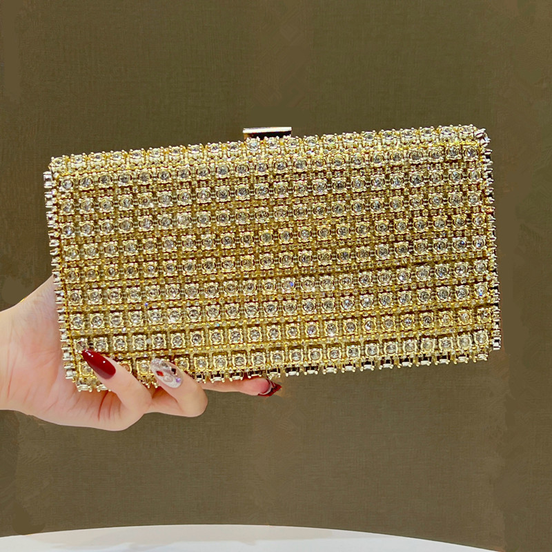 Wallet Chain Bag - حقيبة سهرة نسائية فاخرة مرصعة بالكامل
