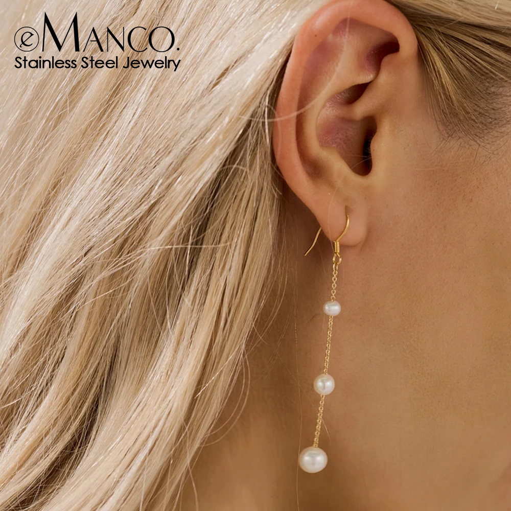 Women Accessories Outlet - أقراط لؤلؤ طبيعي ناعم من إيمانكو،