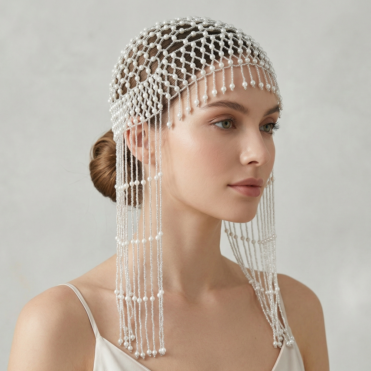 غطاء رأس فاخر مزين باللؤلؤ وال - مراجعة Women Accessories For Wedding وسعره