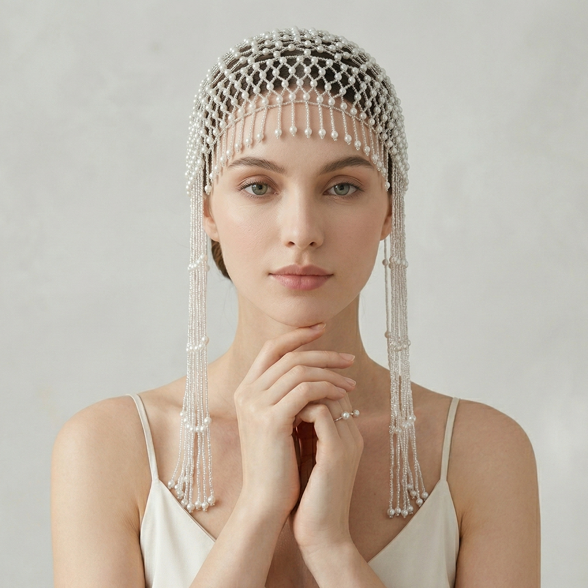 غطاء رأس فاخر مزين باللؤلؤ وال - مراجعة Women Accessories For Wedding وسعره