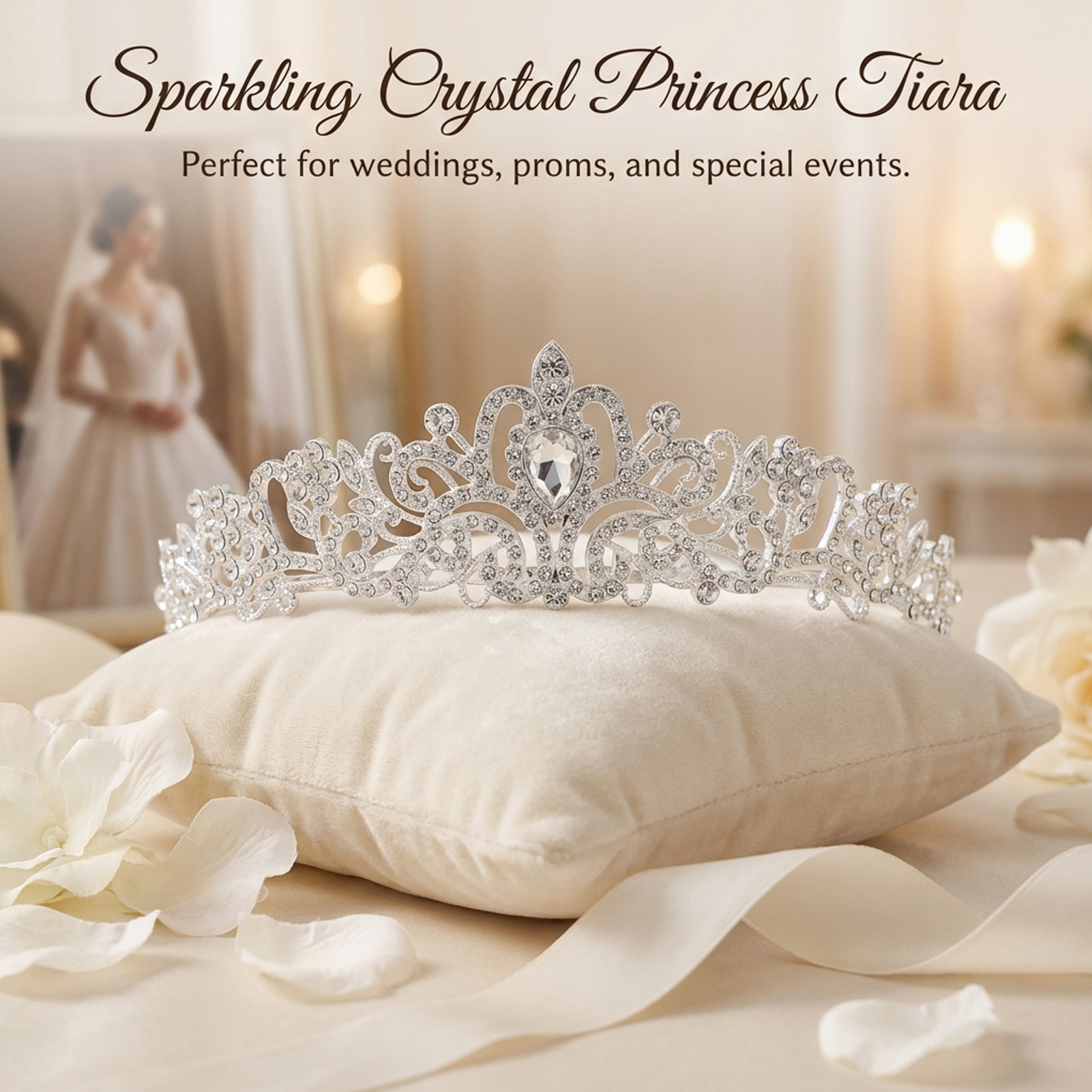 تاج زفاف أنيق مرصع بالأحجار ال - مراجعة Women Accessories For Wedding وسعره
