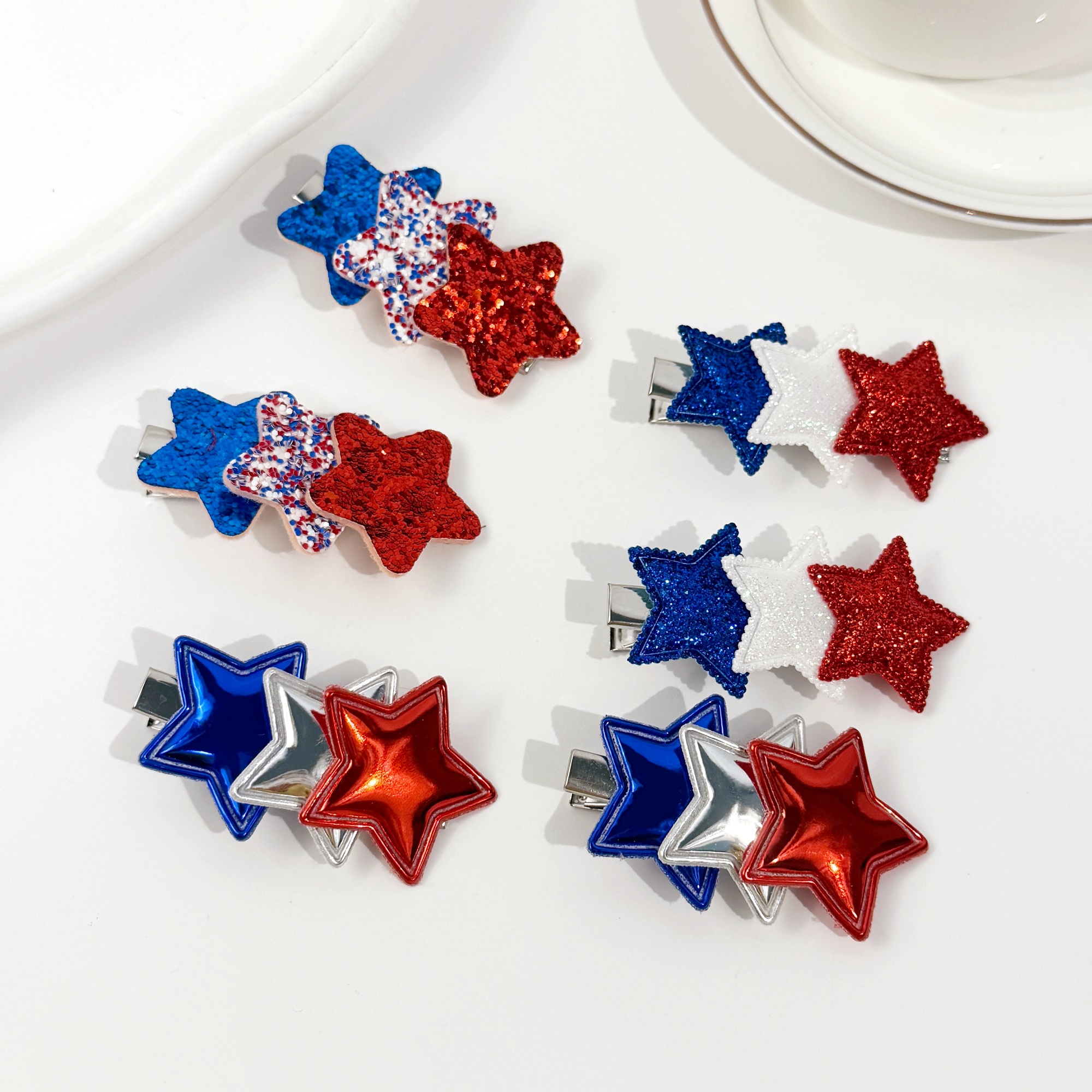 6 قطع مشابك شعر لامعة على شكل  - مراجعة Women Accessories Usa وسعره