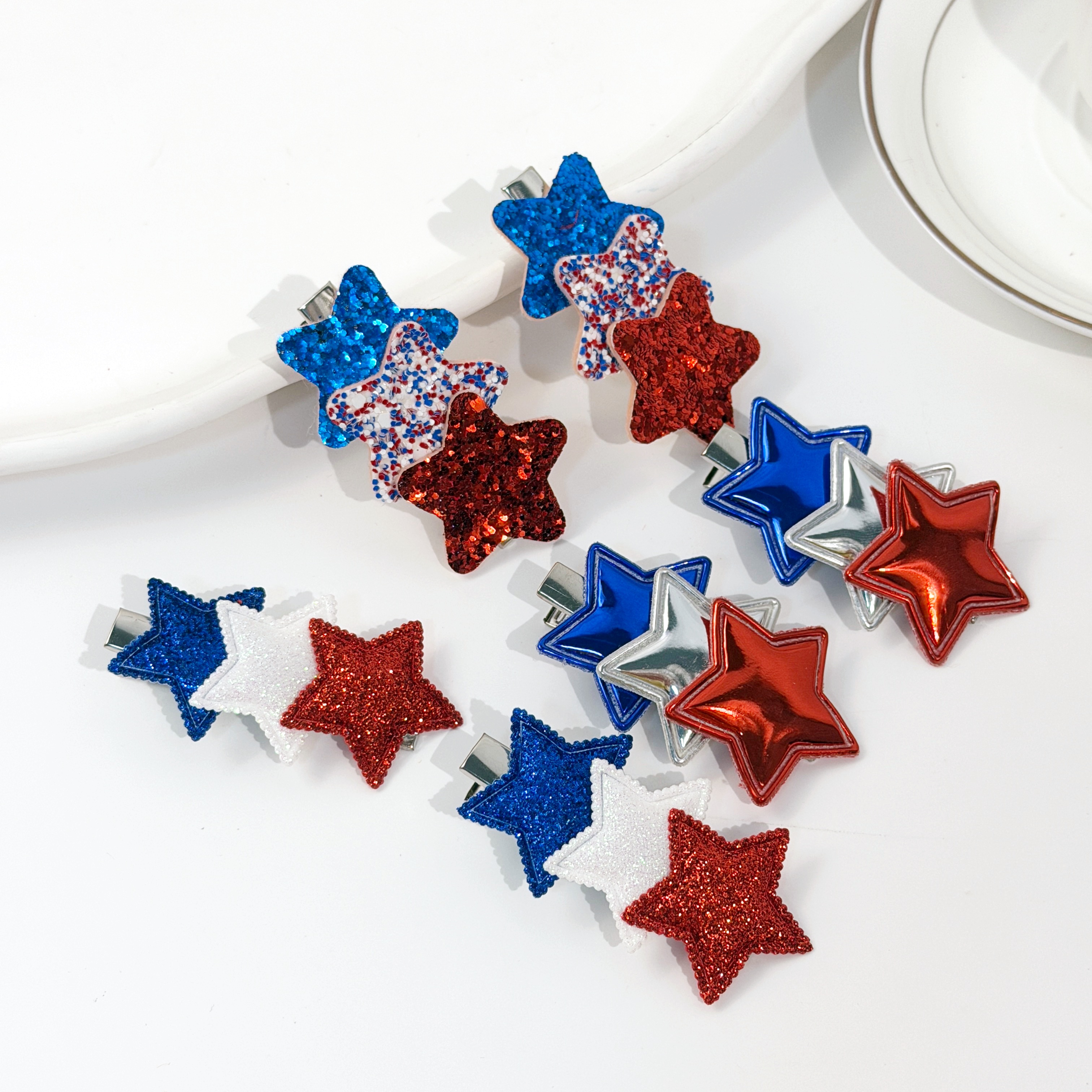 6 قطع مشابك شعر لامعة على شكل  - مراجعة Women Accessories Usa وسعره