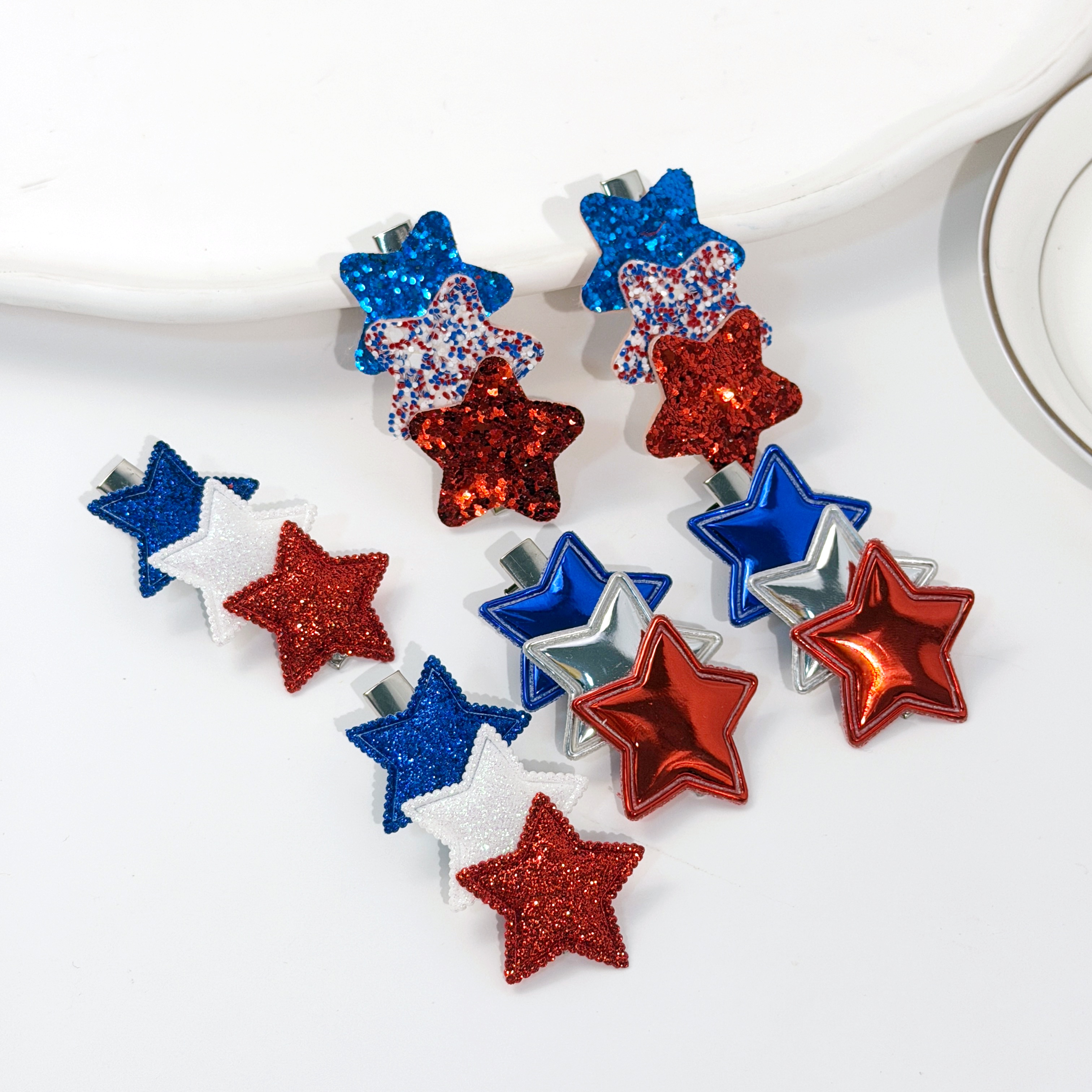 6 قطع مشابك شعر لامعة على شكل  - مراجعة Women Accessories Usa وسعره