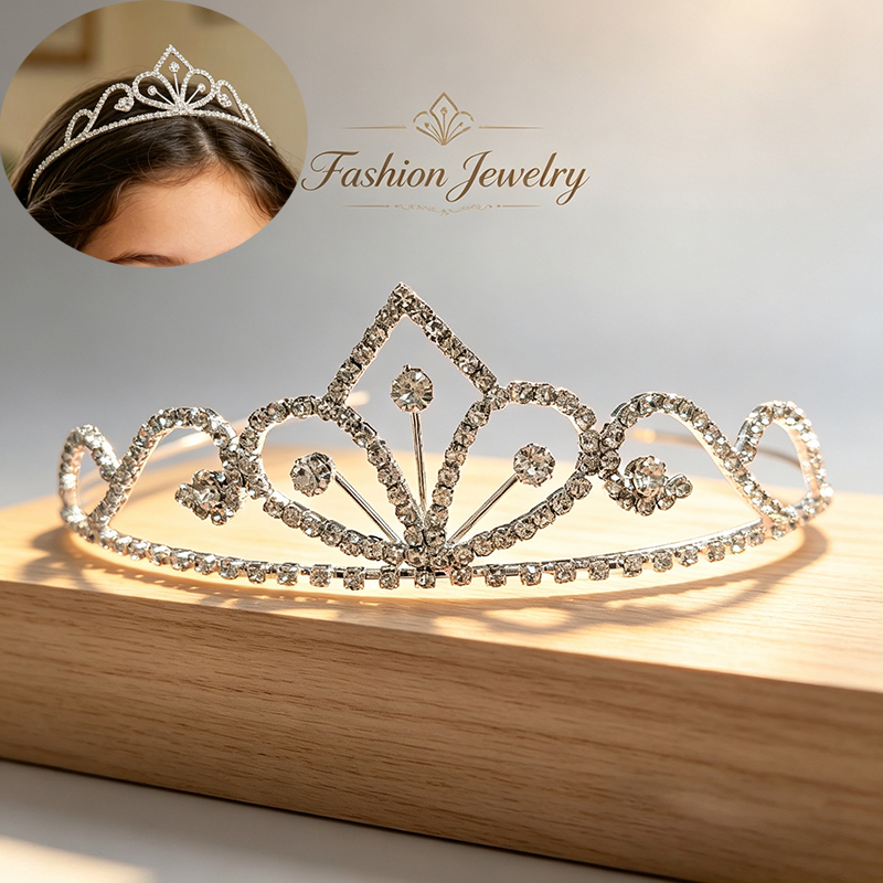 تاج زفاف فضي اللون مرصع بالأحج - مراجعة Women Accessories For Wedding وسعره