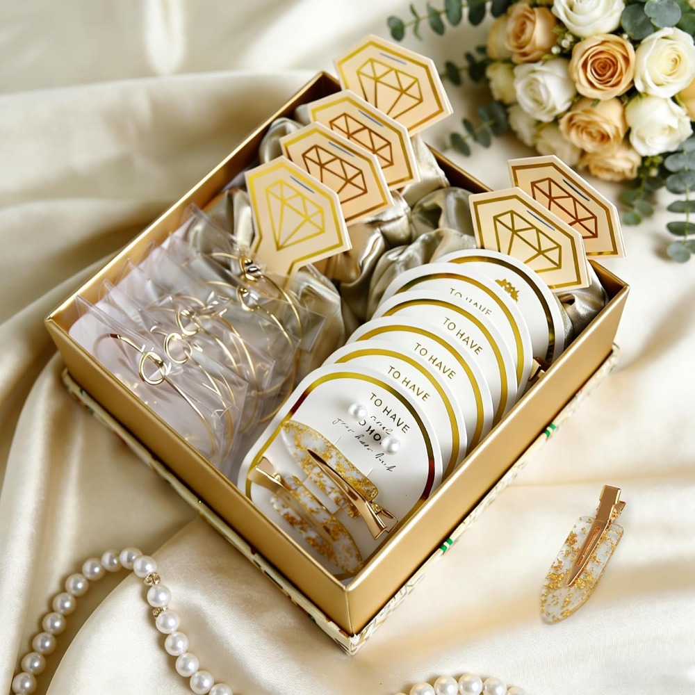 3-20 مجموعة هدايا لحفلات الزفا - مراجعة Scrunchie Satin Set وسعره