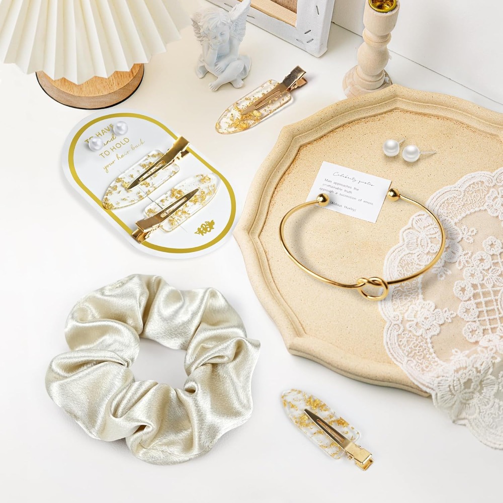 3-20 مجموعة هدايا لحفلات الزفا - مراجعة Scrunchie Satin Set وسعره