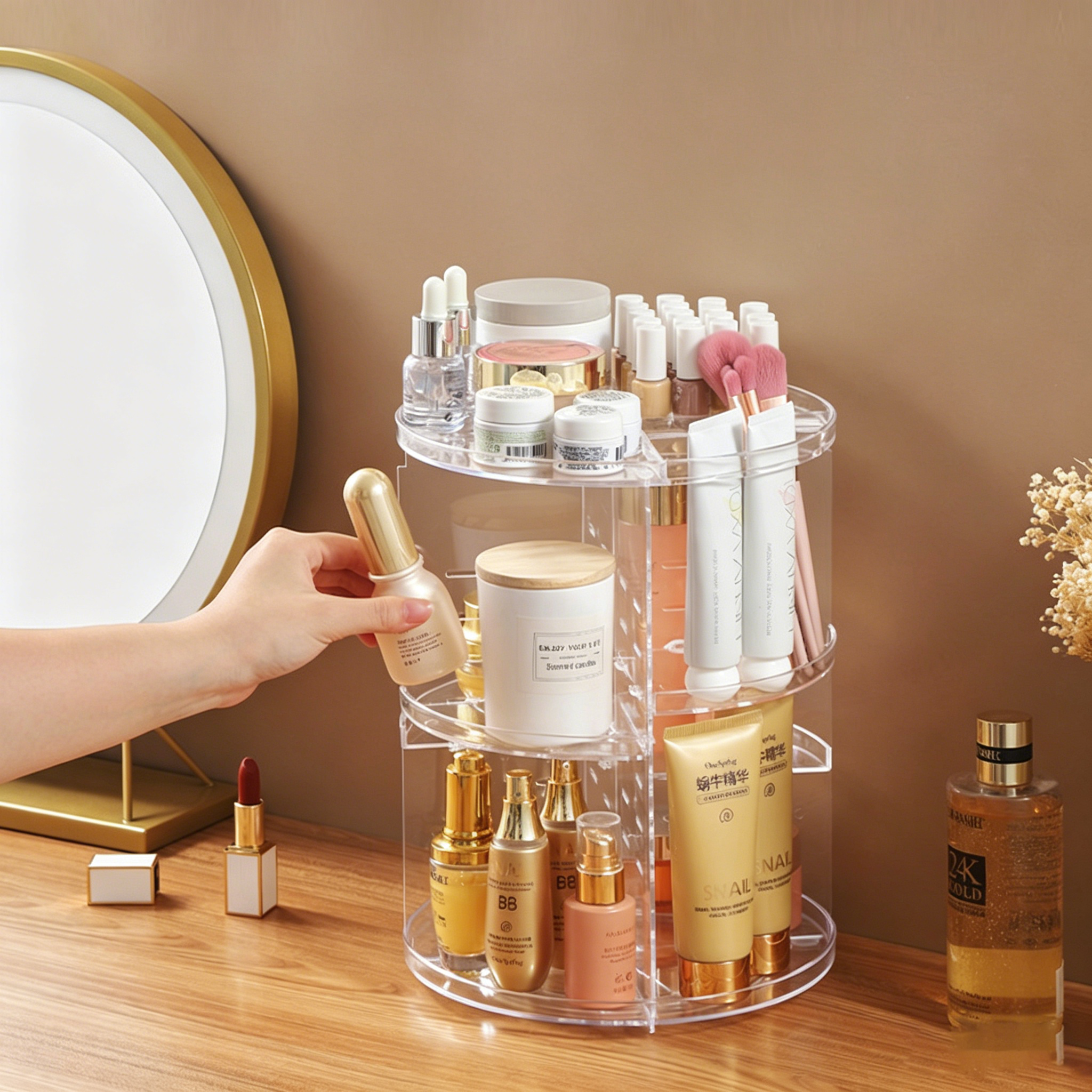 رف تخزين مستحضرات التجميل دوار - مراجعة Women Accessories List وسعره