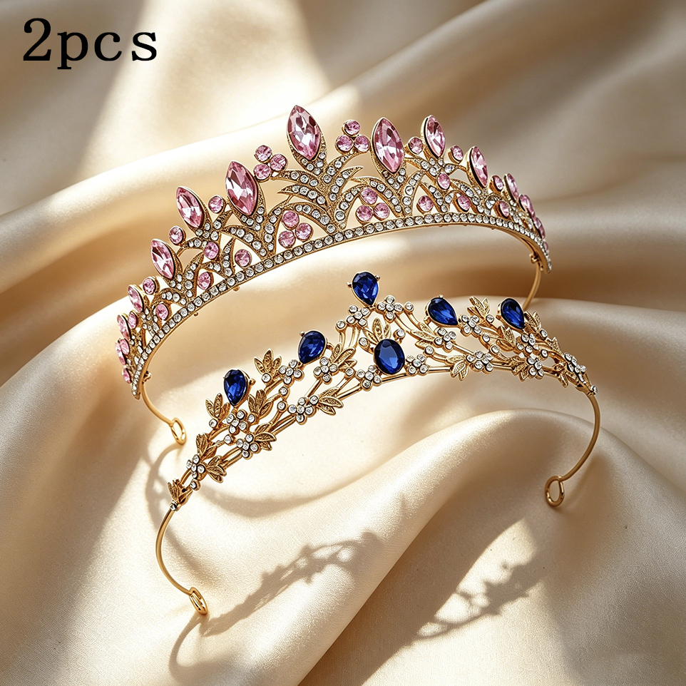 طقم تاج ملكي أنيق مطلي بالذهب  - مراجعة Women Accessories For Wedding وسعره