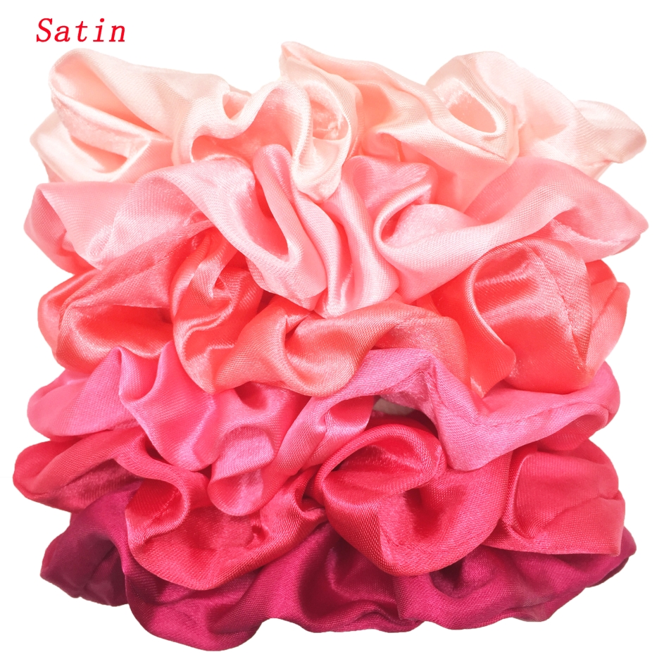 مجموعة من ربطات الشعر الساتان  - مراجعة Scrunchie Satin Set وسعره