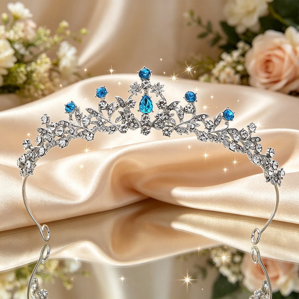 تاج زفاف فضي بتصميم زهور متسلق - مراجعة Women Accessories For Wedding وسعره