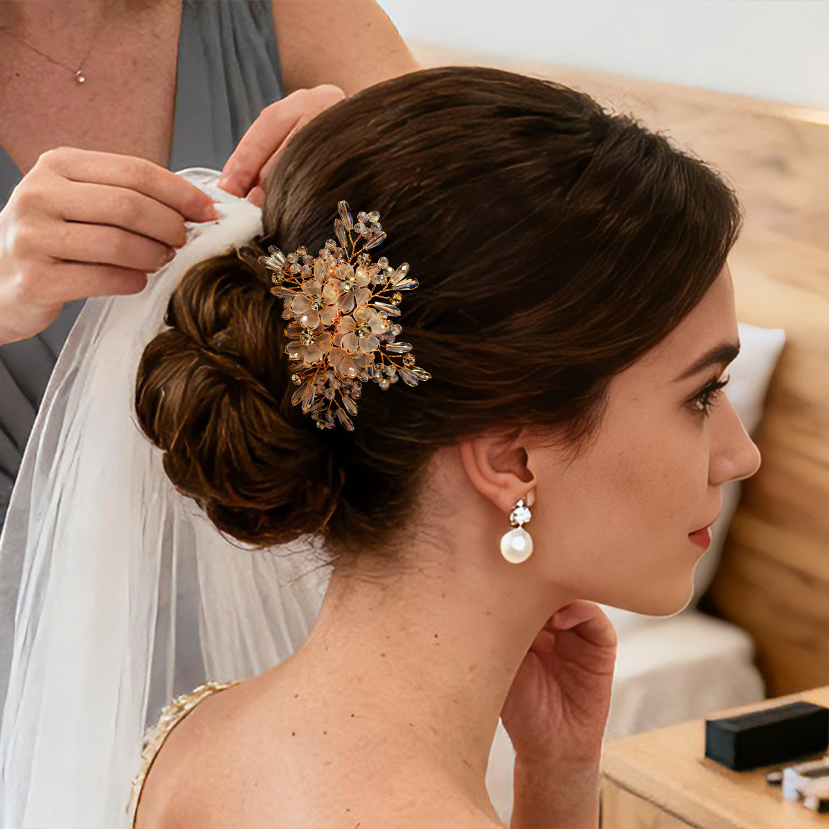 مشط شعر مزين بالكريستال والزهو - مراجعة Women Accessories For Wedding وسعره