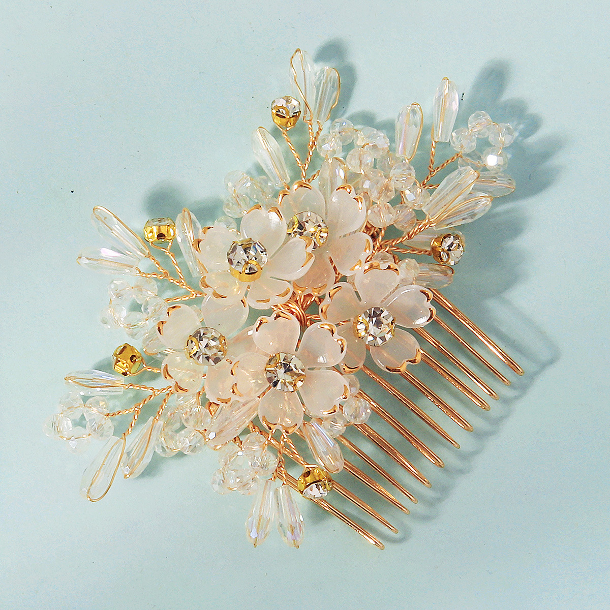 مشط شعر مزين بالكريستال والزهو - مراجعة Women Accessories For Wedding وسعره