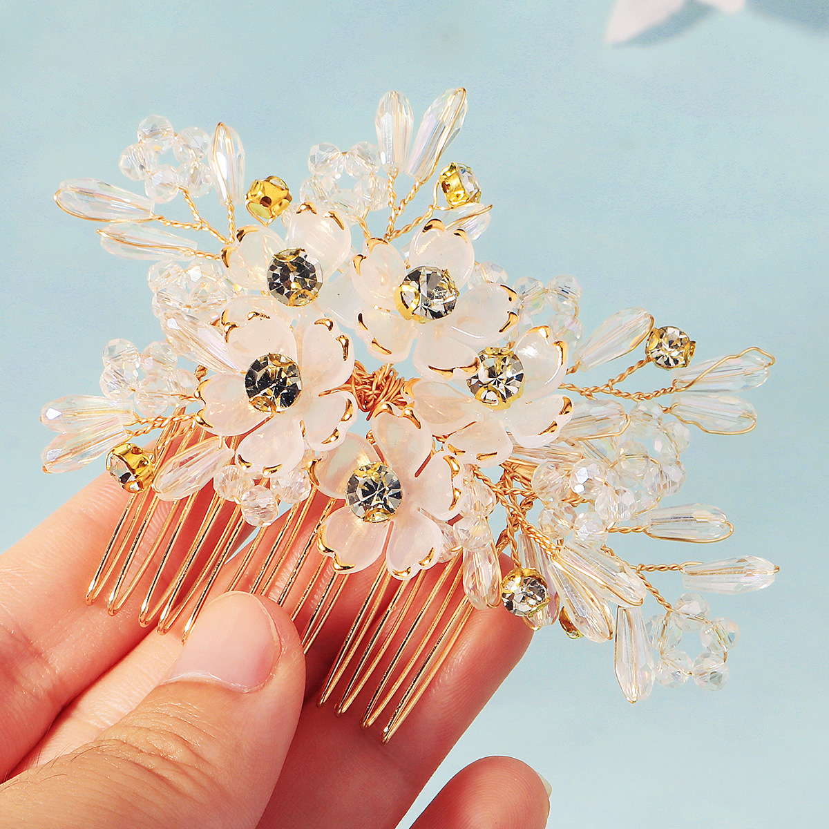 مشط شعر مزين بالكريستال والزهو - مراجعة Women Accessories For Wedding وسعره