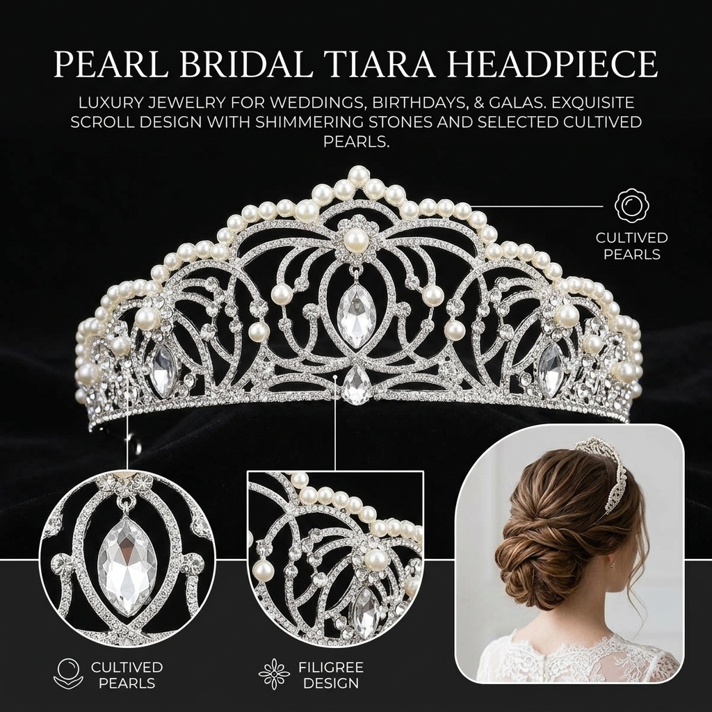 تاج مرصع بالأحجار الكريمة للعر - مراجعة Women Accessories For Wedding وسعره