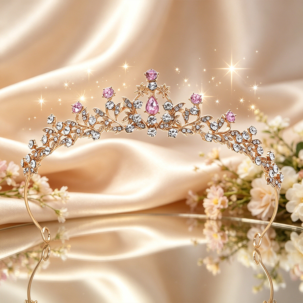 تاج زفاف مطلي بتصميم أوراق شجر - مراجعة Women Accessories For Wedding وسعره