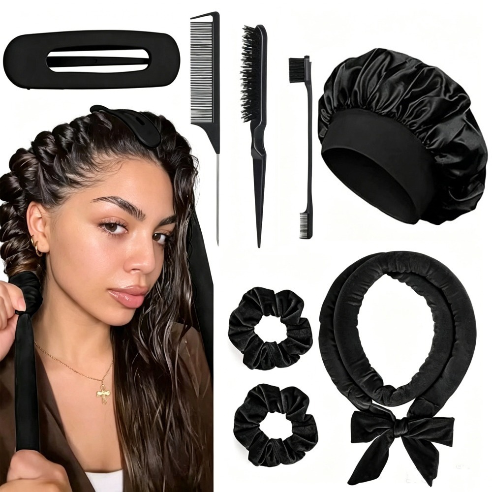 مجموعة أدوات تصفيف الشعر بدون  - مراجعة Scrunchie Satin Set وسعره