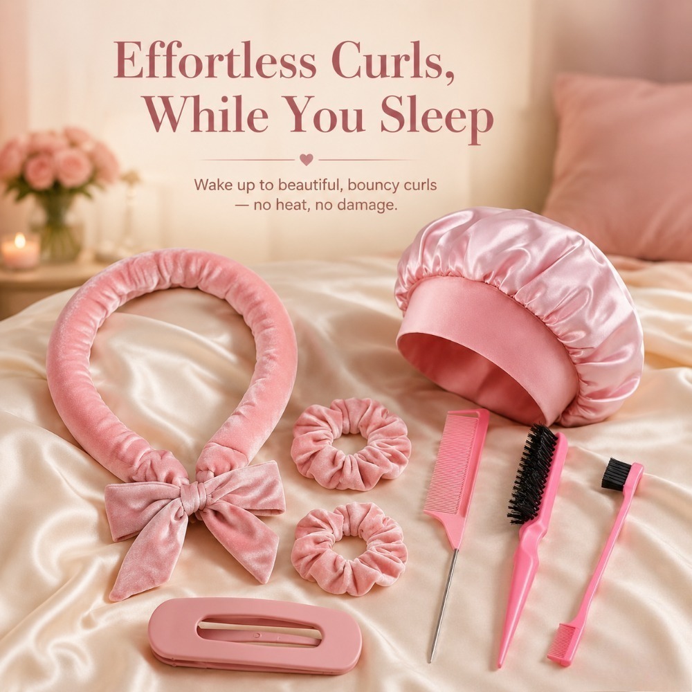 مجموعة أدوات تصفيف الشعر بدون  - مراجعة Scrunchie Satin Set وسعره