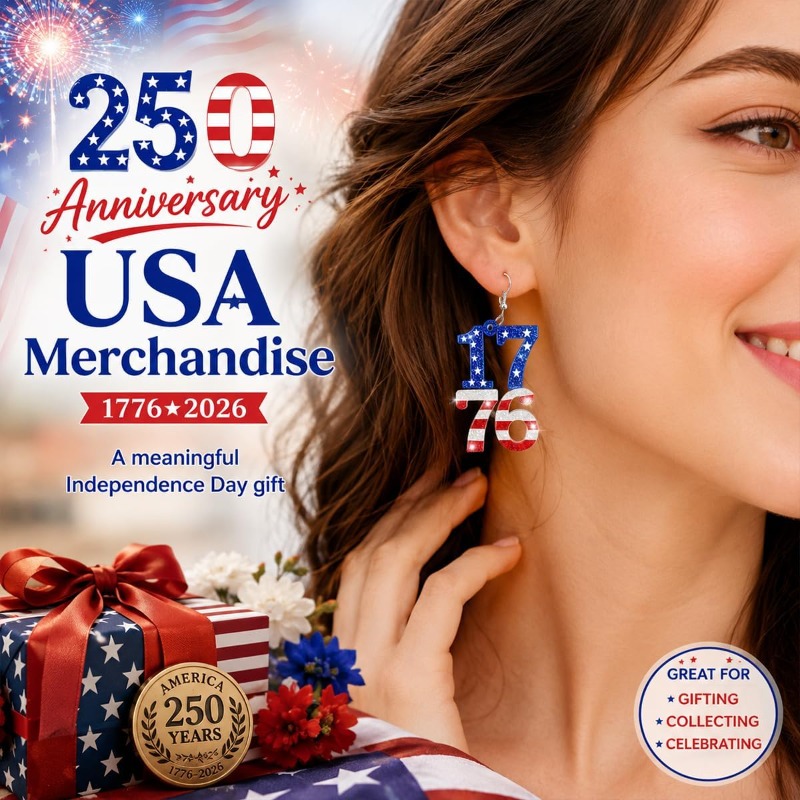 أقراط متدلية بتصميم علم الولاي - مراجعة Women Accessories Usa وسعره