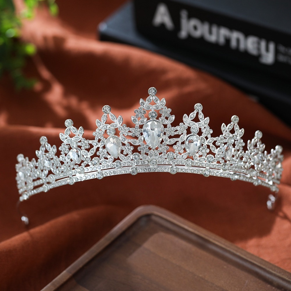 تاج زفاف فضي مطلي بتصميم أوراق - مراجعة Women Accessories For Wedding وسعره