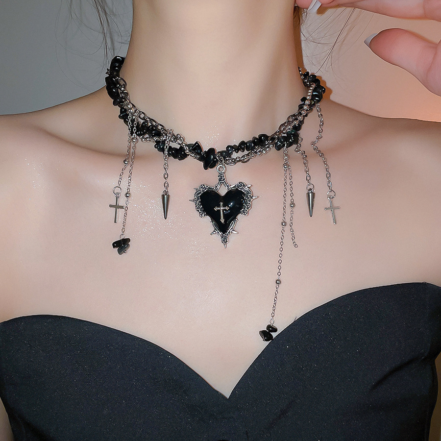 القوطي خمر Y2K الأحمر الداكن ا - مراجعة Women'S Emo Accessories وسعره