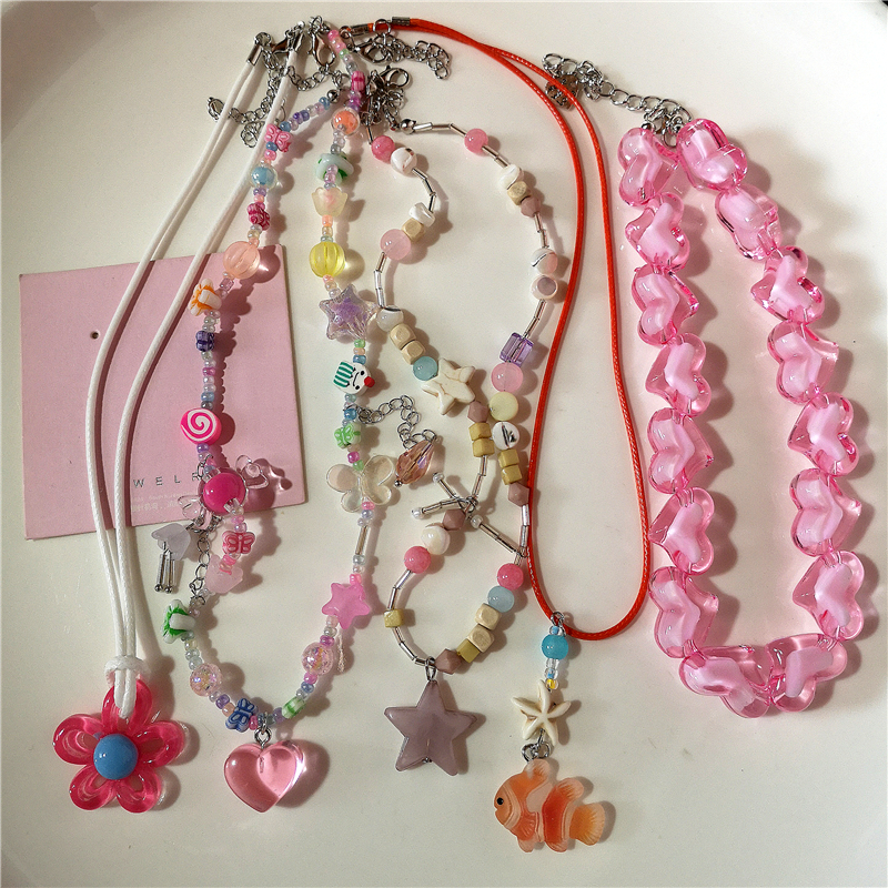 Y2K الوردي زهرة الأكريليك ستار - مراجعة Women'S Emo Accessories وسعره
