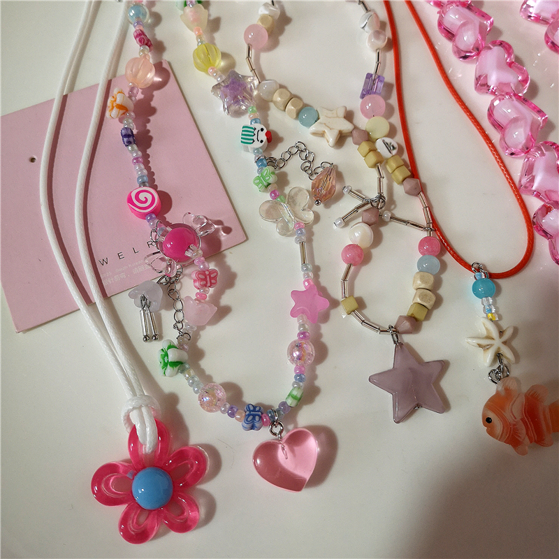 Y2K الوردي زهرة الأكريليك ستار - مراجعة Women'S Emo Accessories وسعره