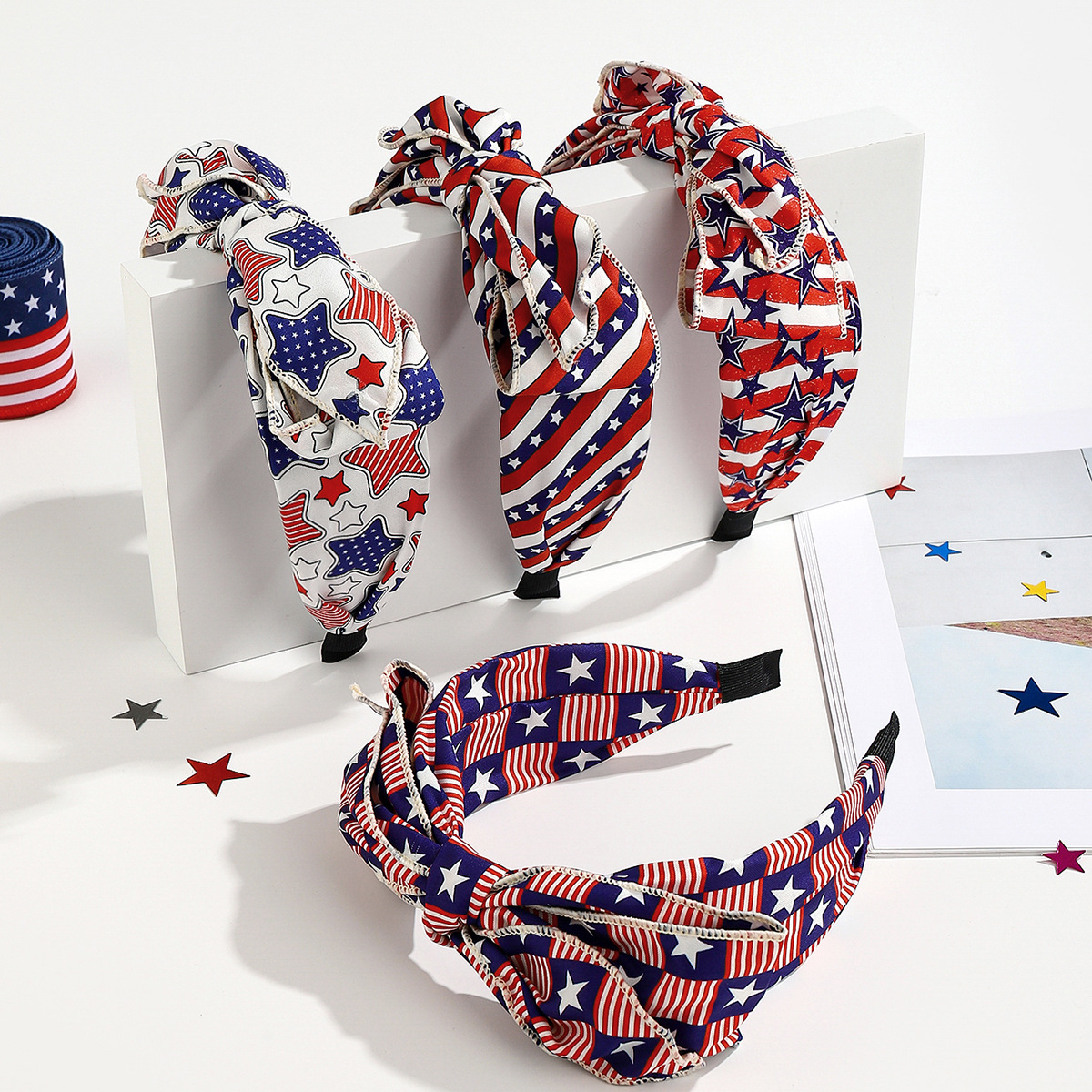 عصابة رأس عريضة بتصميم علم الو - مراجعة Women Accessories Usa وسعره