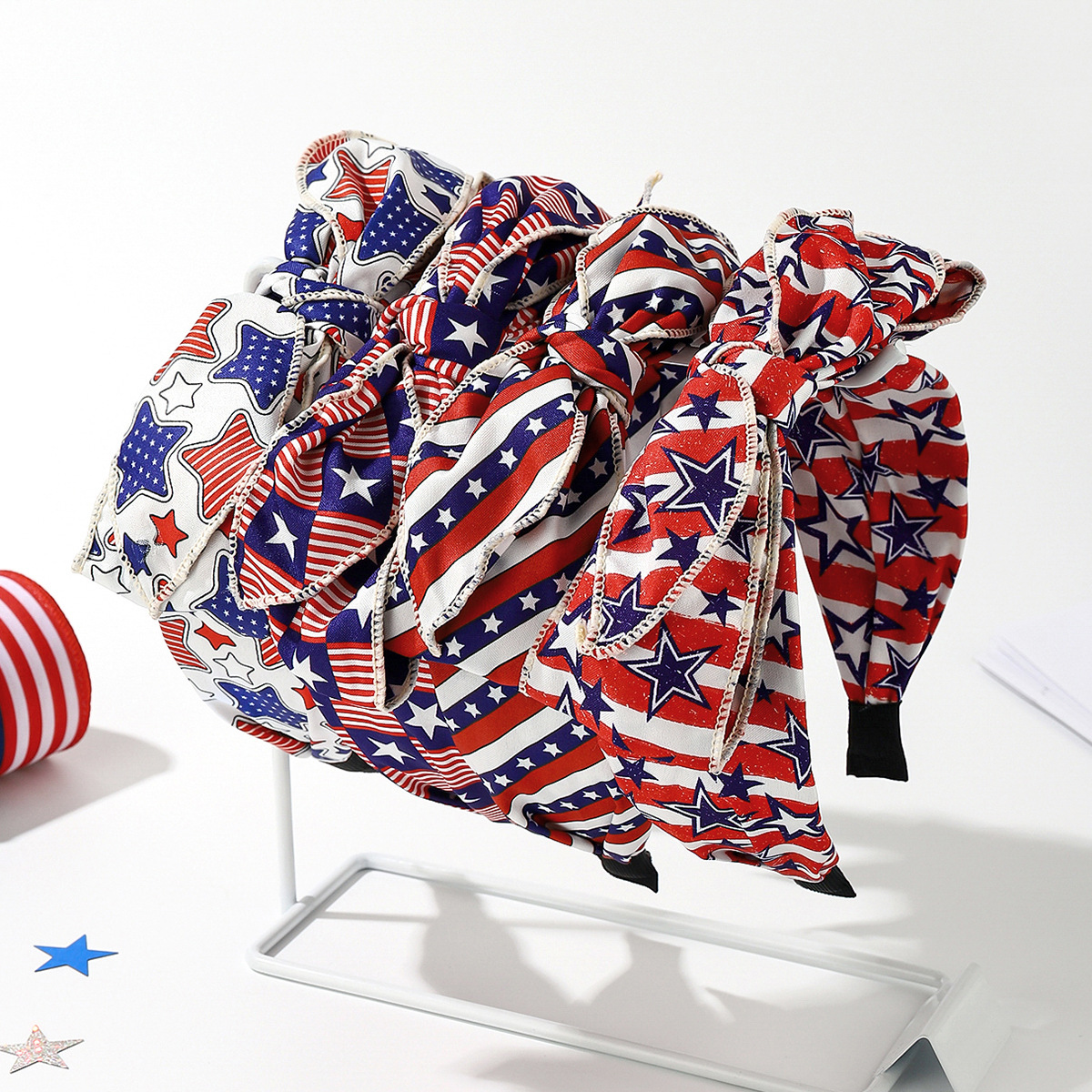 عصابة رأس عريضة بتصميم علم الو - مراجعة Women Accessories Usa وسعره