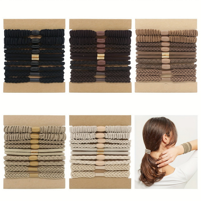 10 قطعة/المجموعة النساء مرونة  - مراجعة Scrunchie Satin Set وسعره